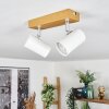 Gesteira Plafonnier, Spot de plafond Chrome, Couleur bois, 2 lumières