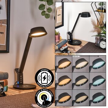 Falon Lampe de bureau, Lampe à poser, Liseuse LED Noir, 1 lumière