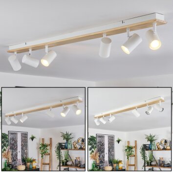 Gesteira Plafonnier, Boule lumineuse beige, 4 lumières