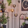 Koyoto Lampadaire 30 cm Bois foncé, Noir, 3 lumières