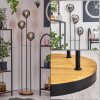 Gastor Lampadaire 30 cm Bois foncé, Noir, 3 lumières