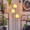 Gastor Lampadaire 30 cm Bois foncé, Noir, 3 lumières