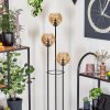 Koyoto Lampadaire 30 cm Bois foncé, Noir, 3 lumières