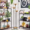 Gastor Lampadaire 30 cm Bois foncé, Noir, 3 lumières