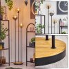 Koyoto Lampadaire 25 cm Bois foncé, Noir, 3 lumières