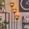 Koyoto Lampadaire 30 cm Bois foncé, Noir, 3 lumières