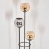 Koyoto Lampadaire 25 cm Bois clair, Noir, 3 lumières