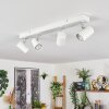 Gesteira Plafonnier, Spot de plafond Chrome, Blanc, 4 lumières