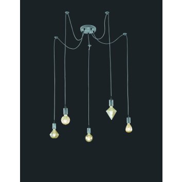 Suspension Trio Leuchten Cord Gris, 5 lumières