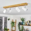 Gesteira Plafonnier, Spot de plafond Chrome, Couleur bois, 4 lumières