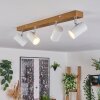 Gesteira Plafonnier, Spot de plafond Chrome, Couleur bois, 4 lumières