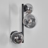 Chehalis Boule lumineuse, Applique murale 23 cm Chrome, Clair, Fumé, 3 lumières