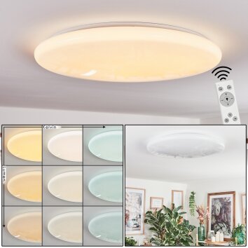 Junor Plafonnier LED Blanc, 1 lumière, Télécommandes