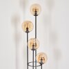 Gastor Lampadaire 30 cm Bois foncé, Noir, 4 lumières