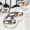 Gastor Plafonnier, Boule lumineuse 45 cm Chrome, Clair, Fumé, 5 lumières