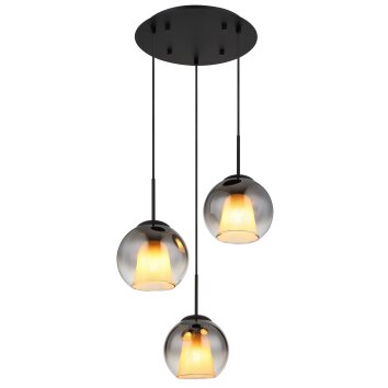 Barry Suspension Luminaires Globo Lighting Noir, 3 lumières