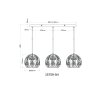 Mika Suspension Luminaires Globo Lighting Noir, 3 lumières