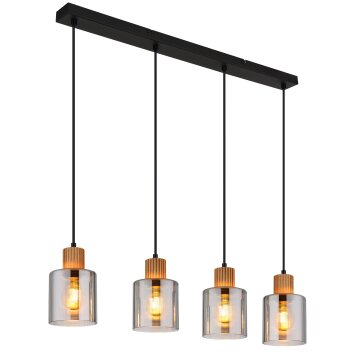 Aleidis Suspension Luminaires Globo Lighting Brun foncé, Noir, 4 lumières