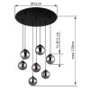 Riha Suspension Luminaires Globo Lighting Noir, 7 lumières