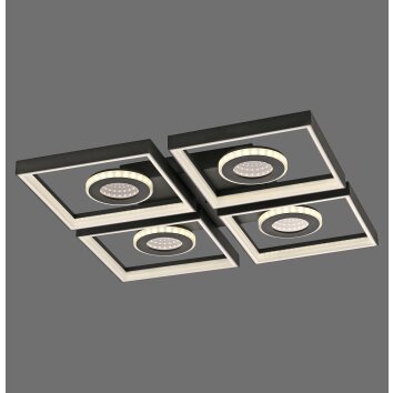 Traforo Plafonnier Luminaires Paul Neuhaus LED Noir, 1 lumière, Télécommandes