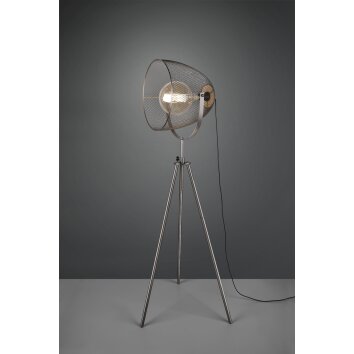 Lampadaire Trio Ivar Brun foncé, Nickel mat, 1 lumière