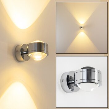 Applique murale INDORE LED Chrome, 2 lumières