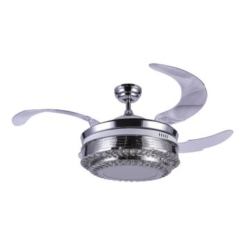 Ventilateur Globo CABRERA LED Nickel mat, 1 lumière, Télécommandes