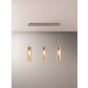 Suspension Fabas Luce Sintesi Nickel brillant, 3 lumières