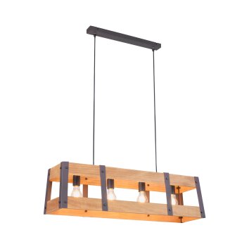 Suspension Leuchten-Direkt CRATE Bois clair, 4 lumières