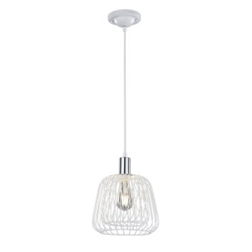 Lampe pendante Trio Sanna Chrome, Blanc, 1 lumière