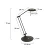 Lampe à poser Steinhauer Zodiac LED Noir, 3 lumières