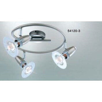 Spot Globo FRANCES I Chrome, Acier inoxydable, Nickel mat, 3 lumières