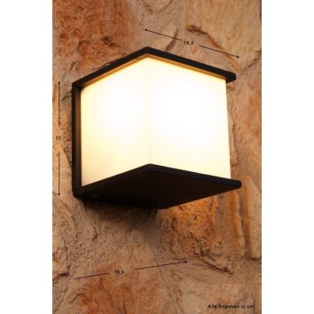 Applique murale d'extérieur LUTEC CUBE Anthracite, 1 lumière