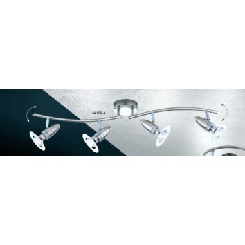 Spot Globo FRANCES I Chrome, Acier inoxydable, Nickel mat, 4 lumières