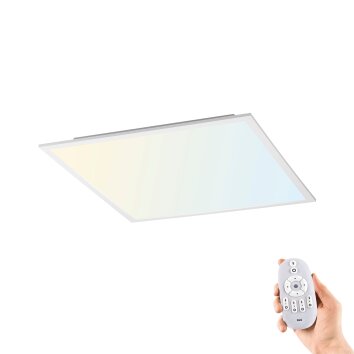 Plafonnier Leuchten-Direkt FLAT LED Blanc, 1 lumière, Télécommandes