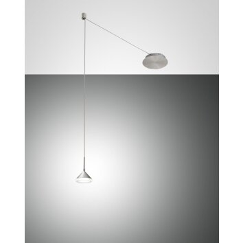 Suspension Fabas Luce Isabella LED Chrome, Nickel mat, 1 lumière