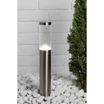 Borne lumineuse Brilliant Bergen LED Acier inoxydable, 1 lumière