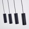 Suspension Zuoz Noir, 4 lumières