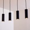 Suspension Zuoz Noir, 4 lumières