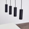 Suspension Zuoz Noir, 4 lumières