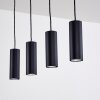 Suspension Zuoz Noir, 4 lumières