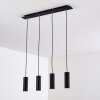 Suspension Zuoz Noir, 4 lumières