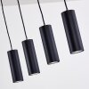 Suspension Zuoz Noir, 4 lumières