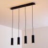 Suspension Zuoz Noir, 4 lumières