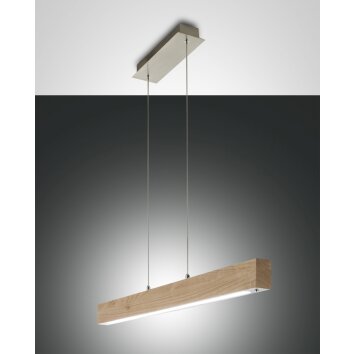 Suspension Fabas Luce Badia LED Bois clair, 1 lumière