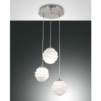 Suspension Fabas Luce Ava Nickel mat, 3 lumières