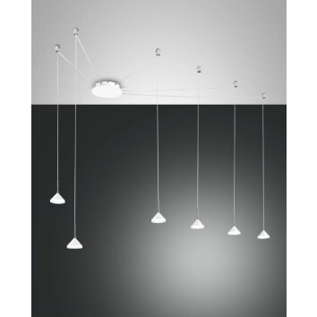 Suspension Fabas Luce Isabella LED Blanc, 6 lumières