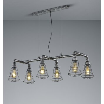 Suspension Trio-Leuchten Gotham Brun foncé, Argenté, 6 lumières