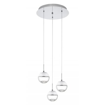 Lampe suspendue Eglo MONTEFIO 1 LED Chrome, Aspect cristal, 3 lumières