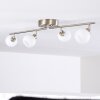 Plafonnier Motala LED Nickel mat, 4 lumières, Télécommandes, Changeur de couleurs